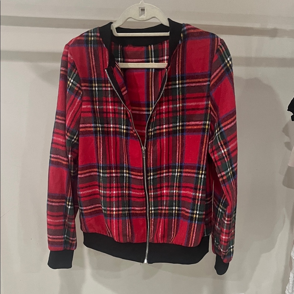 Plaid Red Women's Jacket